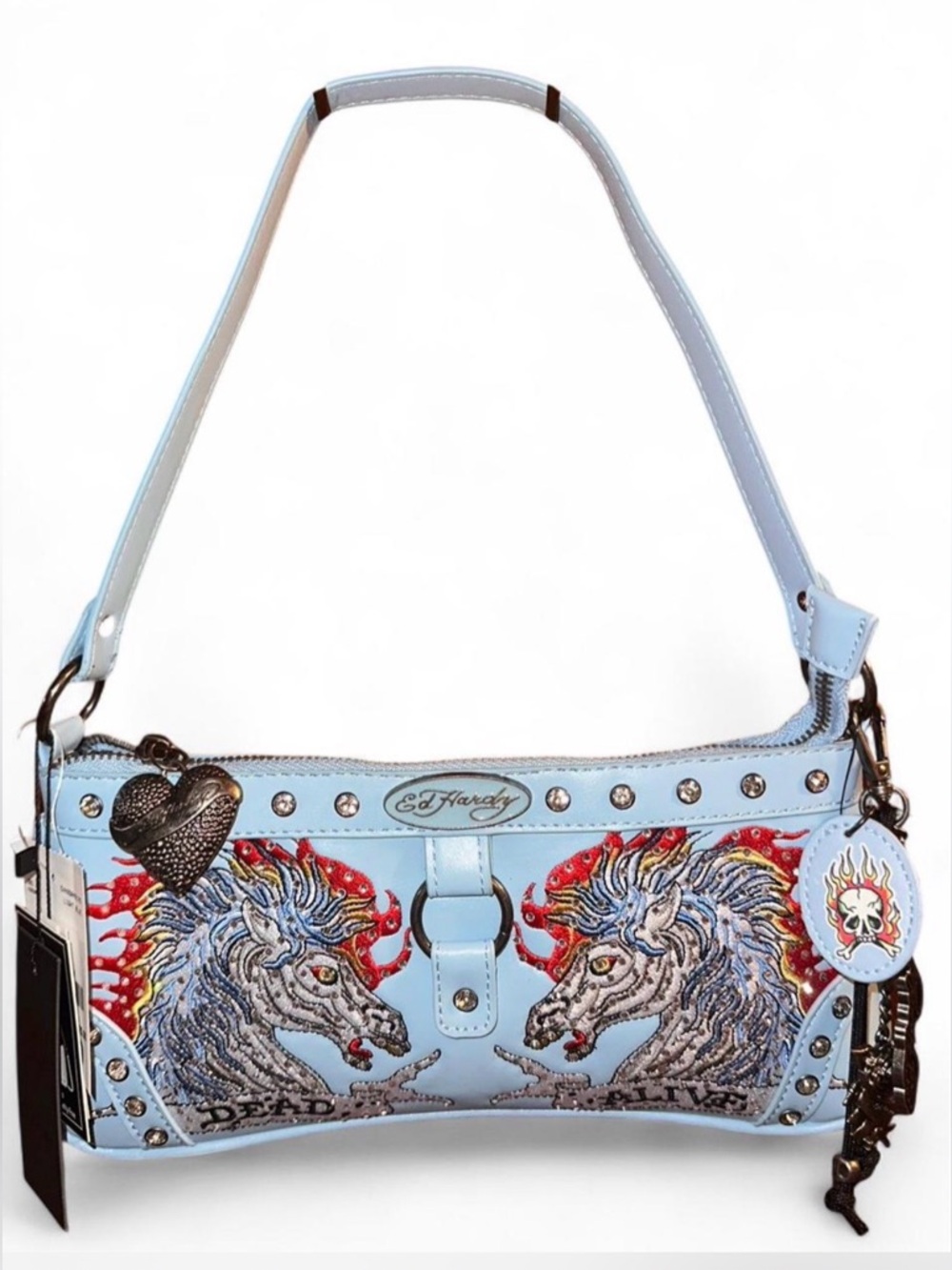 Ed Hardy Slim Shoulder Bag, blue